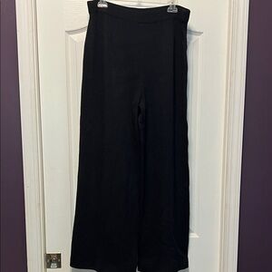 St. John Elegant Black Wide Leg Pants